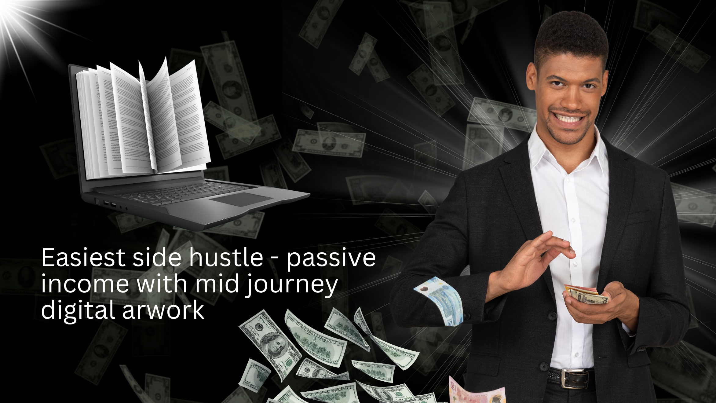 Easiest side hustle - passive income with mid journey digital artwork